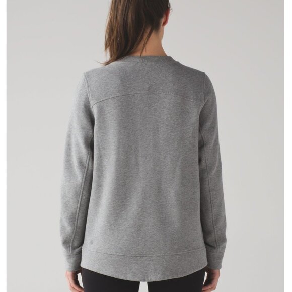 Lululemon Fleece Be True Crew Heathered Medium Grey - Size 12 Pocket - Picture 3 of 11